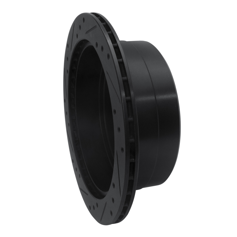 Lexus LX470 Brake Rotor (1) - Rear Right - R1 Concepts - Drilled & Slotted - Black - `98-`07